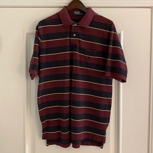 Burgundy & navy polo